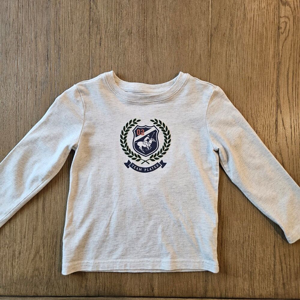 Janie and Jack Light Gray Long Sleeve Shirt Boy Size 3T